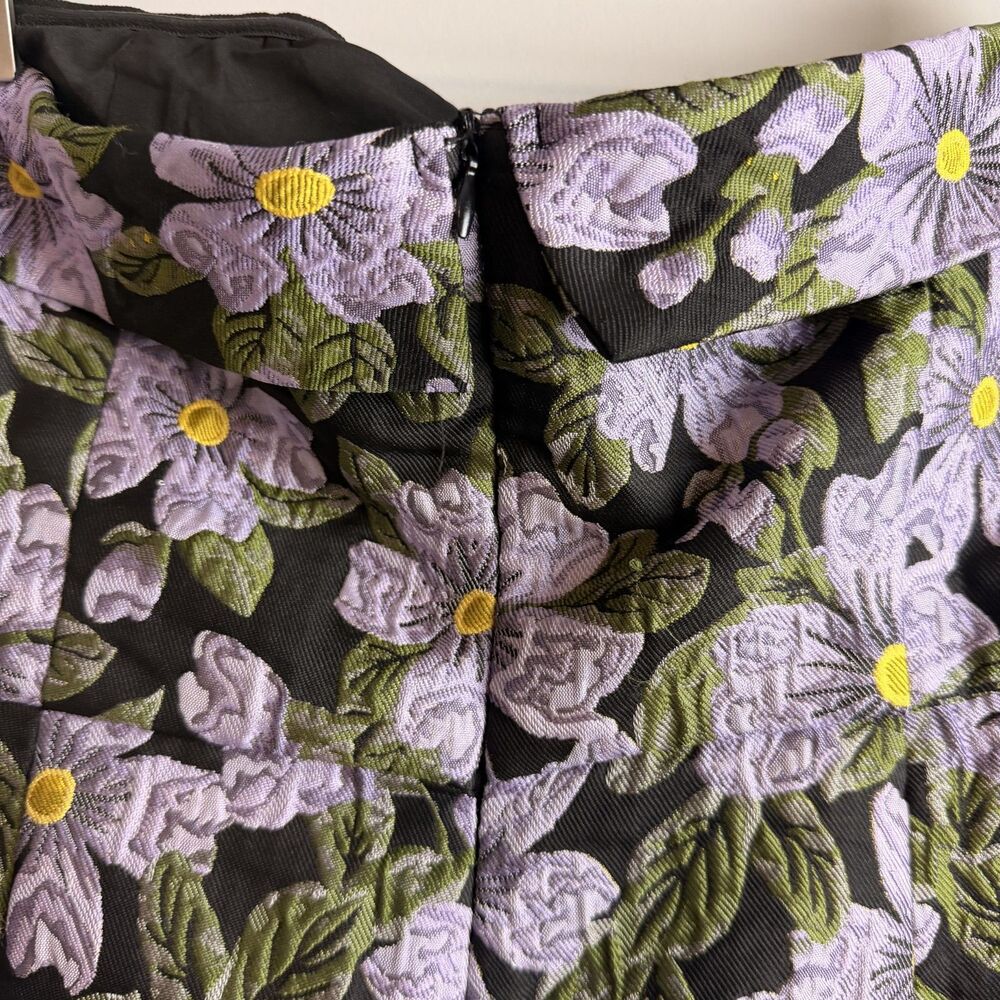 NWT Lulus Purple Darling Sensation Black Floral Jacquard Strapless Mini Dress XL - Picture 12 of 16